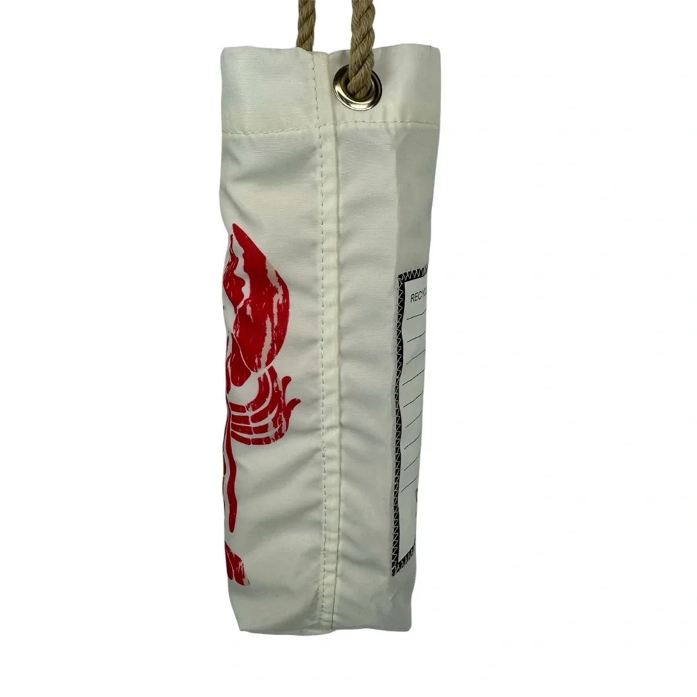 Sea Bags of Maine Lobster recycled sail wine bag red & white one of a kind 🦞RARE - Picture 4 of 11